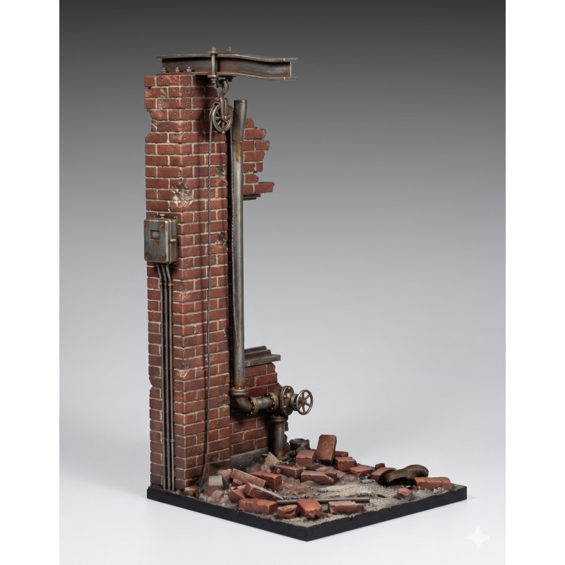 1166 Factory Wall Ruin Base (1/35 scale)