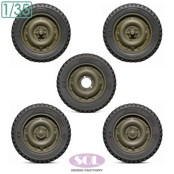 1/35 WWII U.S. 1/4ton Utility Truck Combat Wheel tires (for TAMIYA)