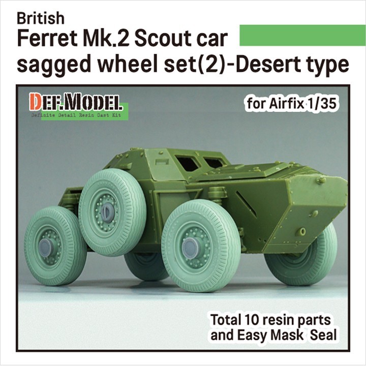 DW35187 British Ferret Mk.2 Scaut car Sagged wheel set (2) Desert type - Good year