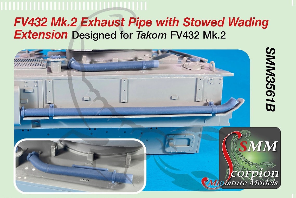 SMM3561B FV432 Mk.2 Exhaust Pipe with Stowed Wading Extension