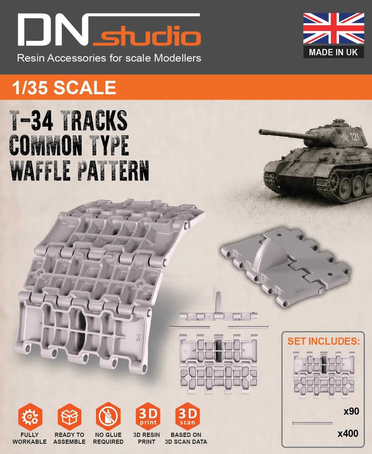 T-34 common type, Su-85, Su-100, Su-122 - based on 3d scan data