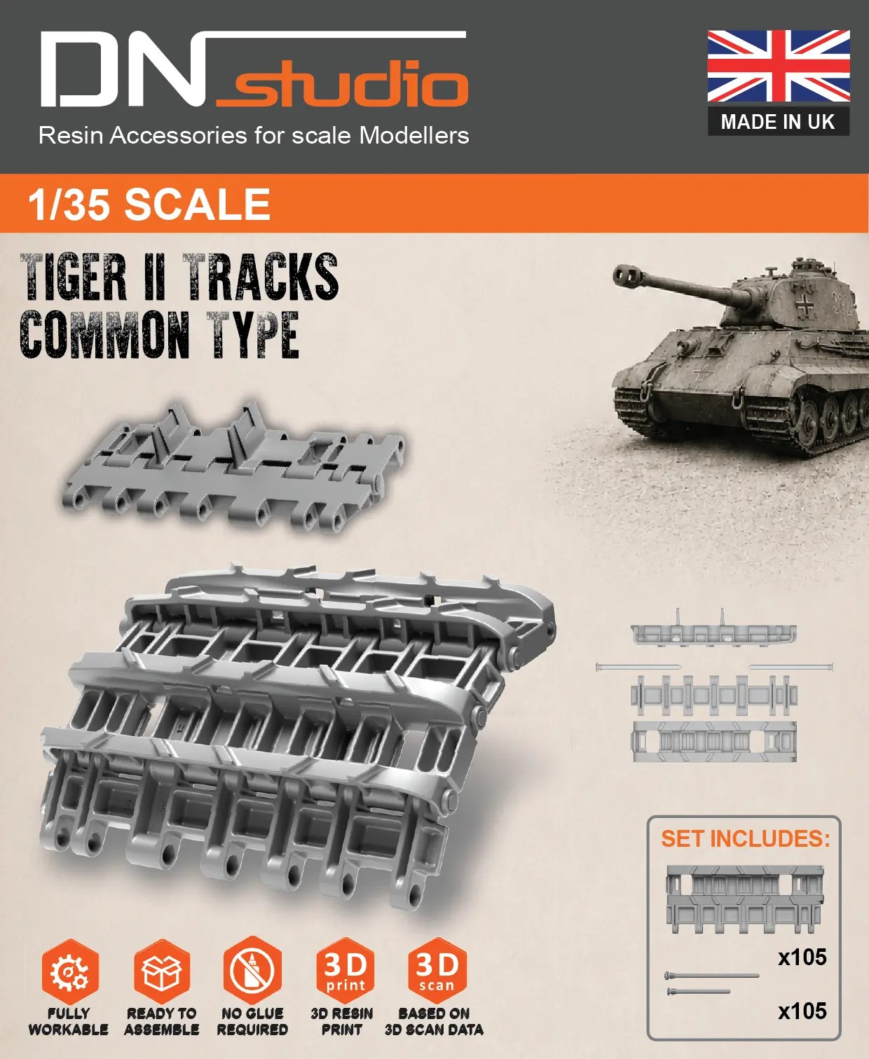 Tiger II common type - upgraded based on 3d scan data