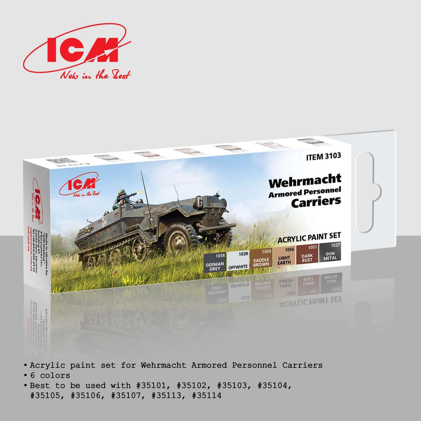 Acrylic paint set for Wehrmacht Armored Personnel Carriers