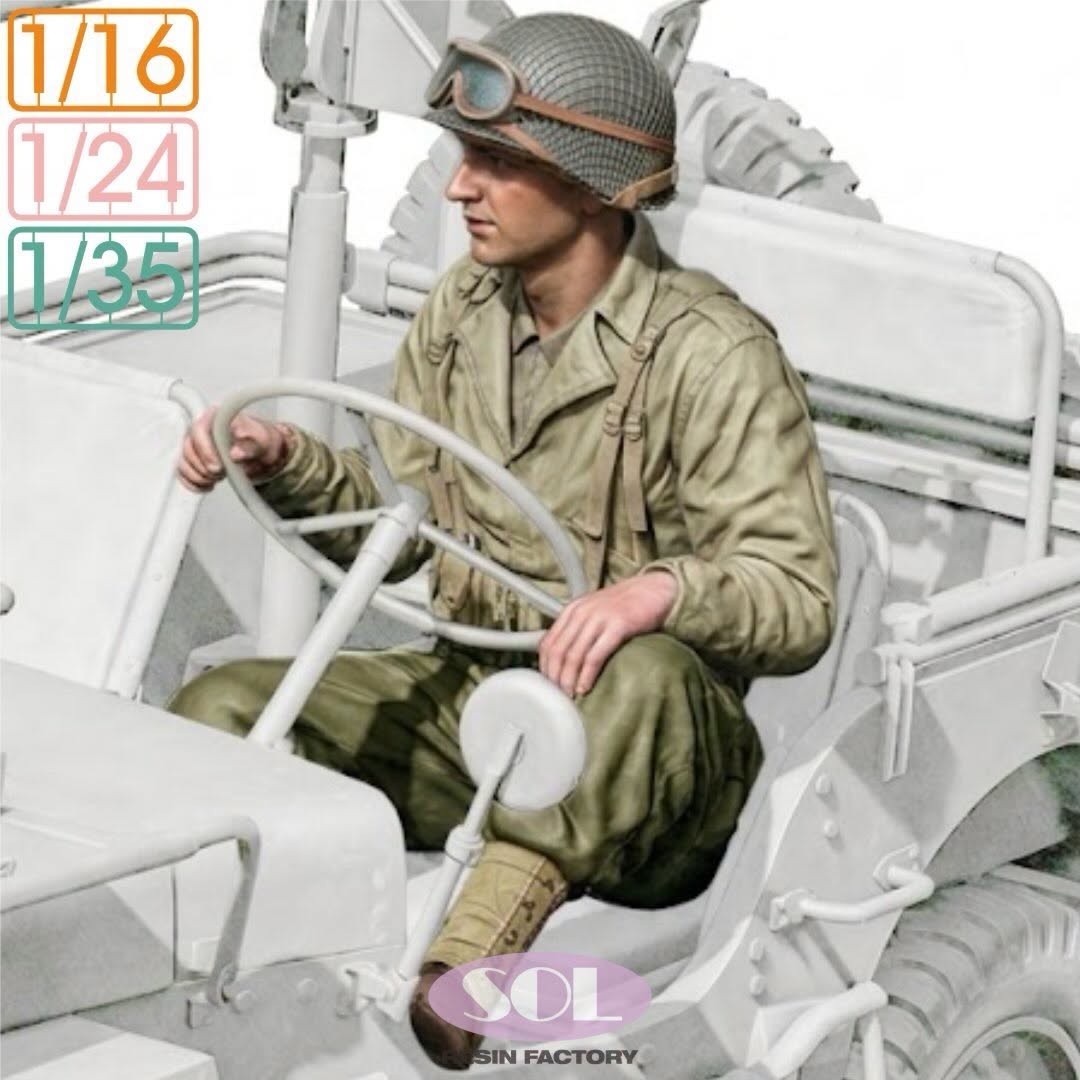 1/16. 24. 35 scale. WWII U.S.Army 1/4ton Utility Truck Driver