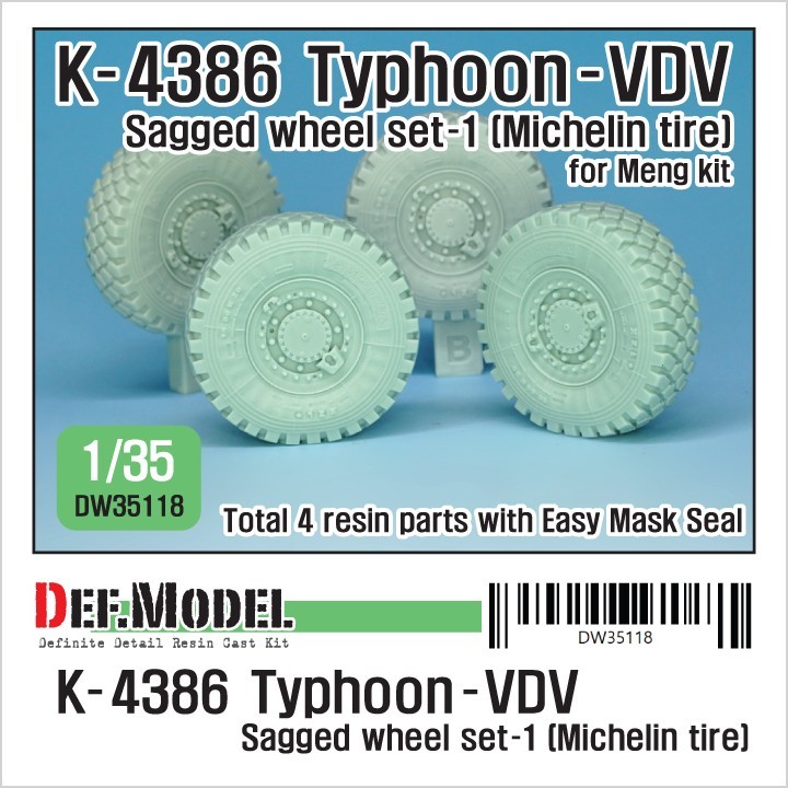 Russian K-4386 Typhoon-VDV Sagged Wheel Set 1 (DW35118)