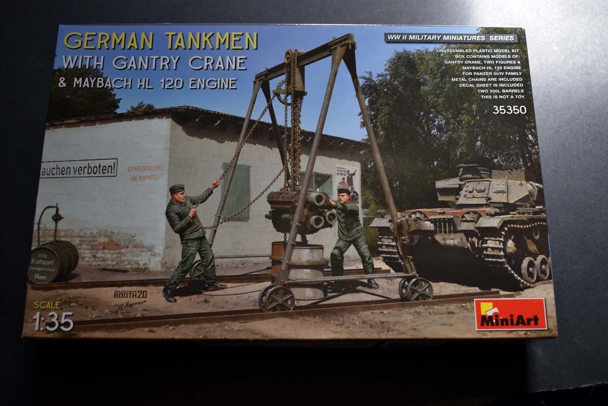 German Tankmen with Gantry Crane and a Maybach HL 120 Engine