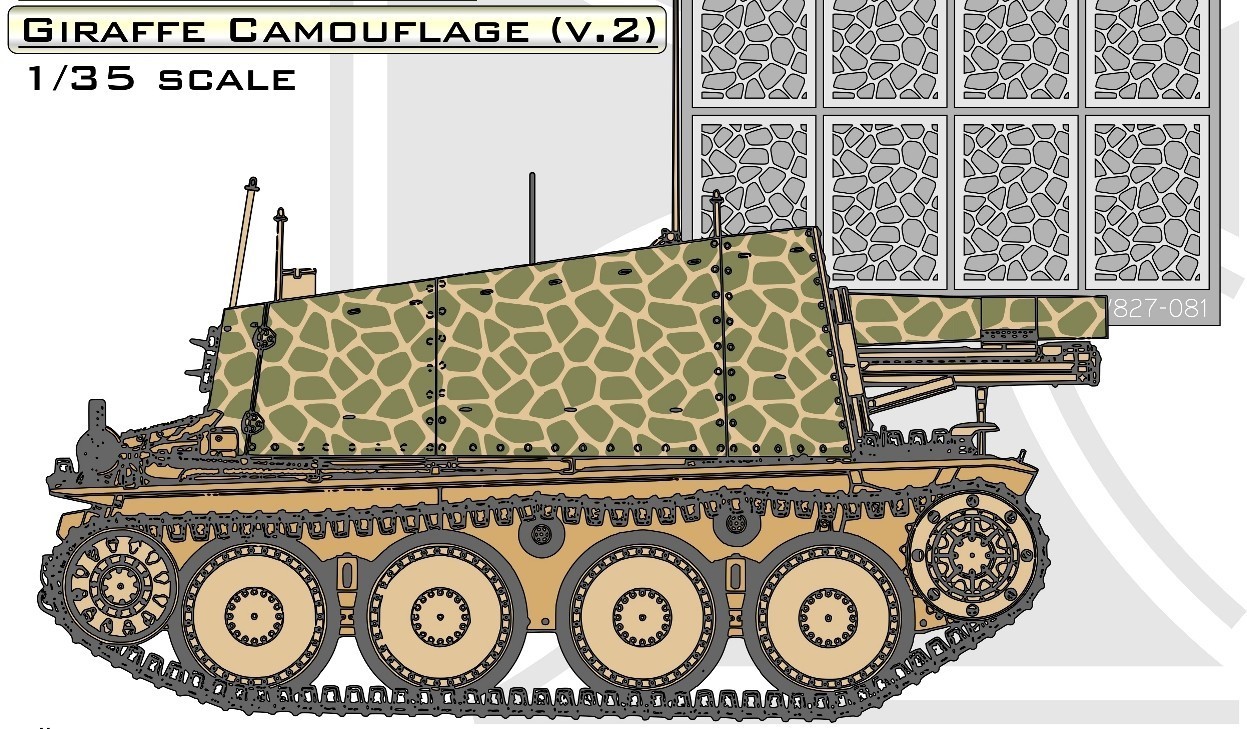Giraffe Camouflage Paint Mask Set ver.1 Axis WWII Armor 1/35 by DN Models