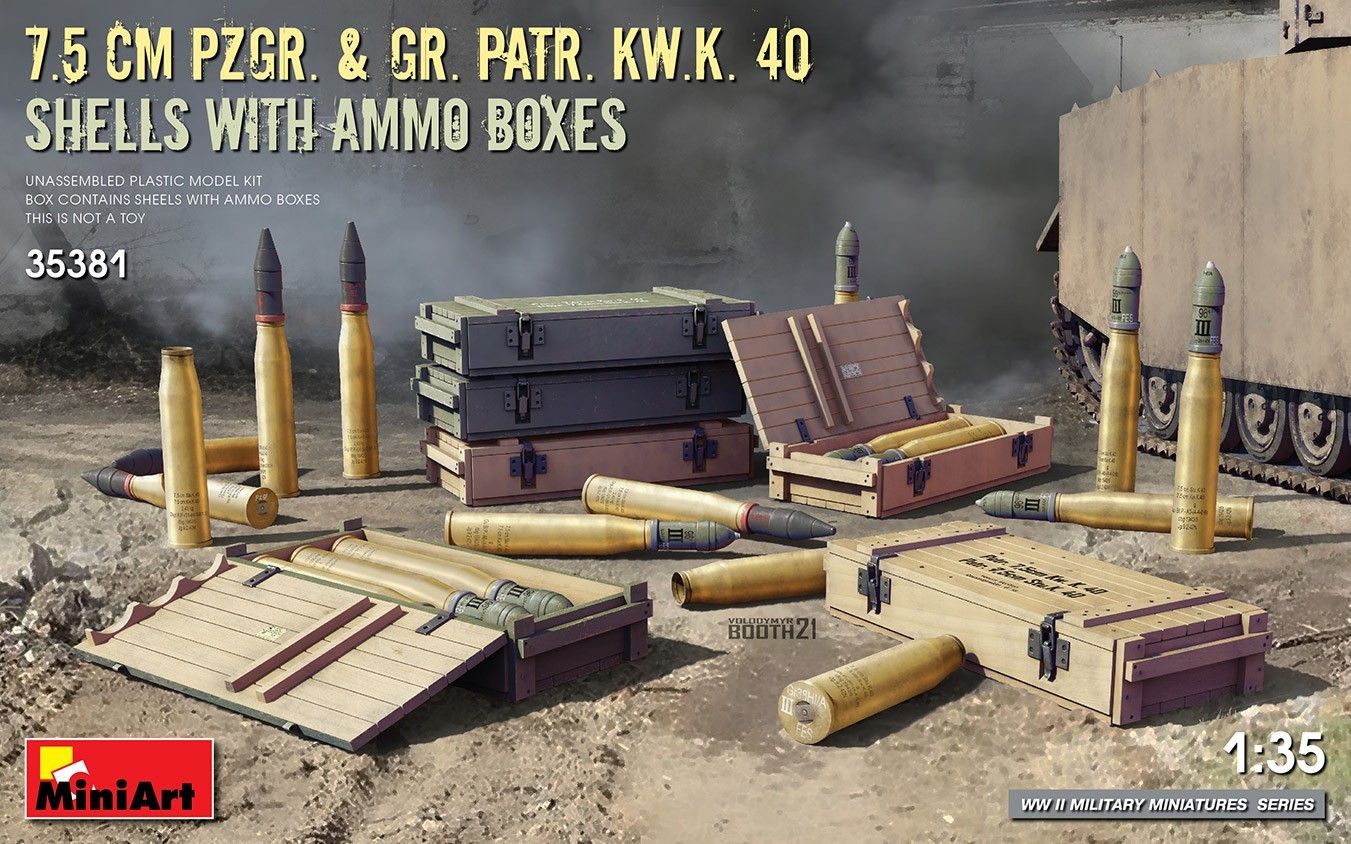 MiniArt 7.5cm PzGr. & Gr. Patr. Kw.K. 40 Shells & Boxes