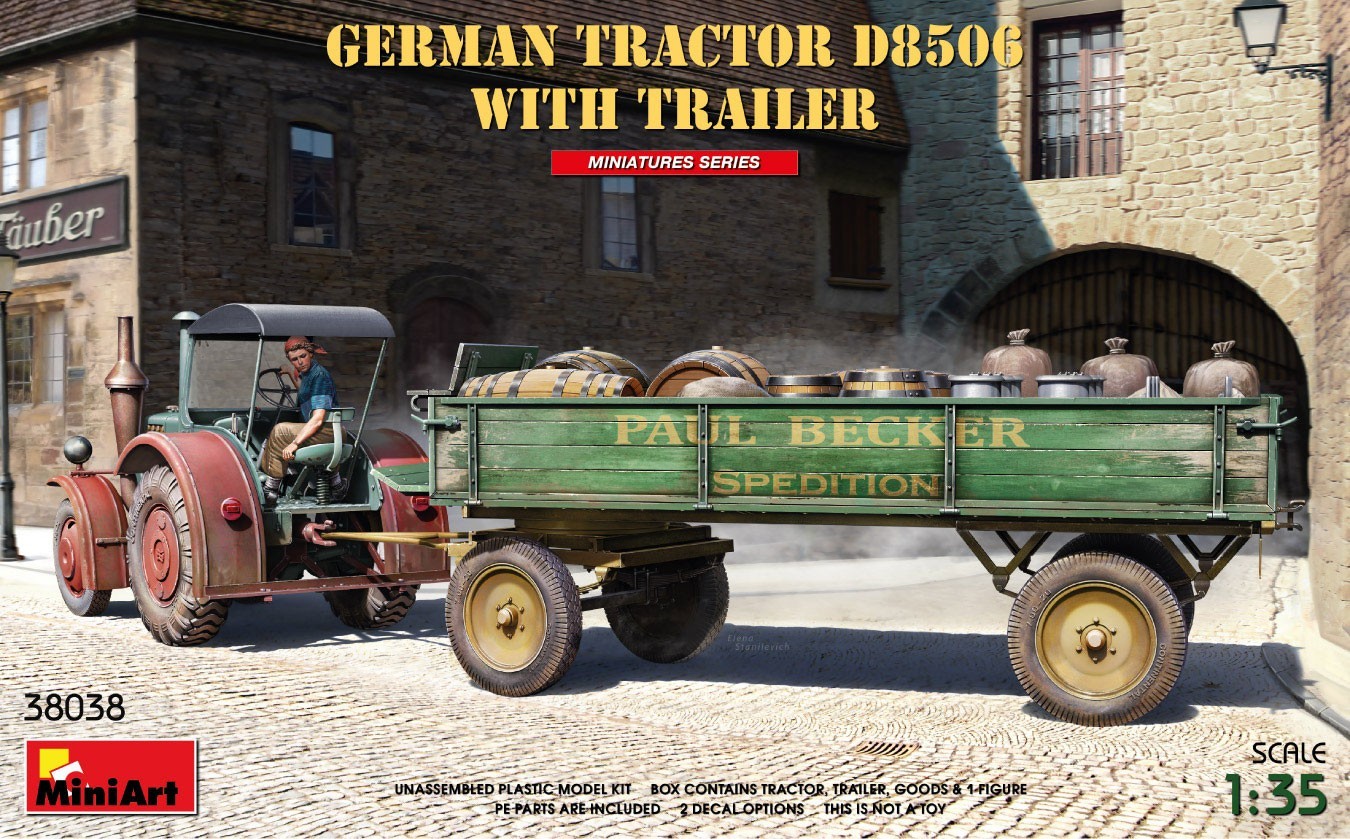 MiniArt German Tractor D8506 With Trailer
