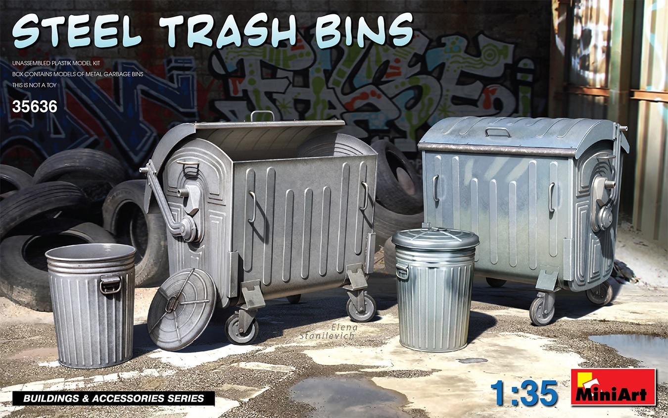 MiniArt Steel Trash Bins