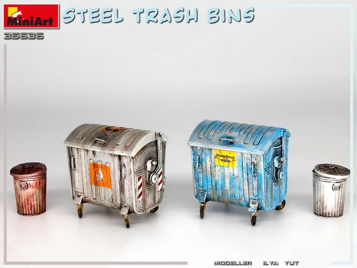 New Photos! Steel Trash Bins