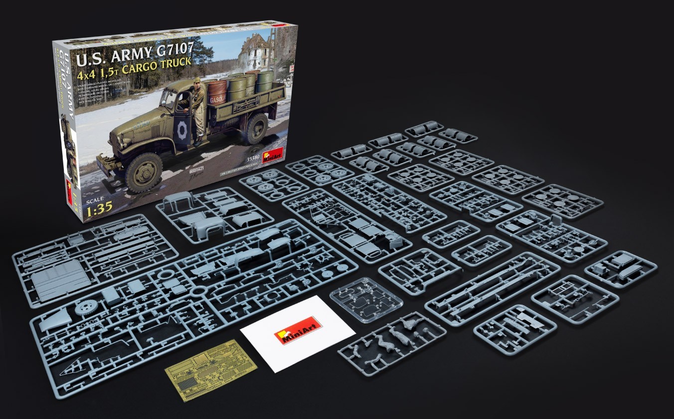 Plastic & Side Views: U.S. ARMY G7107 4X4 1,5t CARGO TRUCK