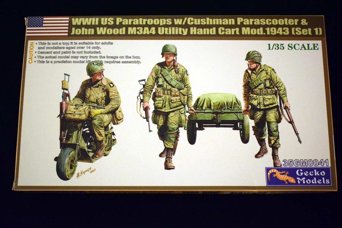WWII US Para Troops with Motorcycle and trailer