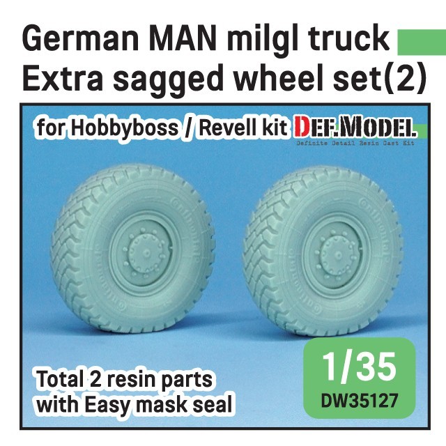German MAN Mil gl Truck Extra Sagged Wheel Set (2) (DW35127)