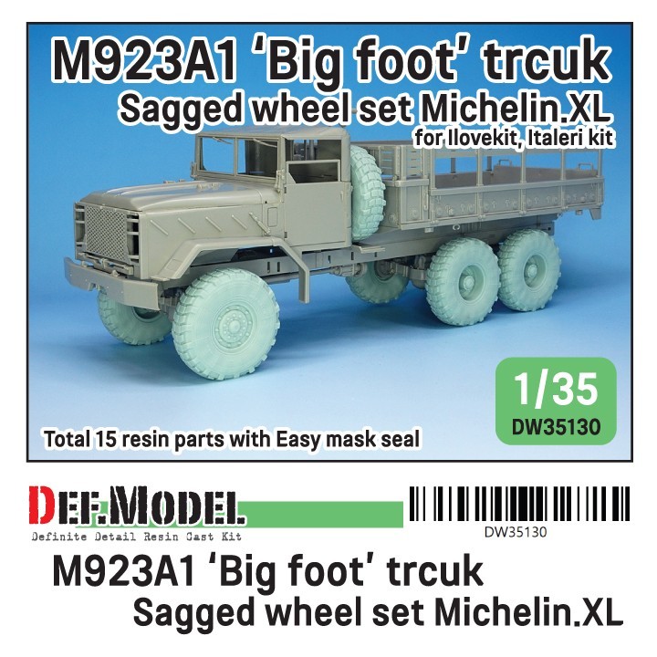 M923A1 'BIG FOOT' Truck Michelin XL Sagged Wheel Set (DW35130)