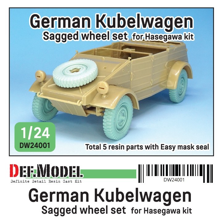 WWII German Kubelwagen Sagged Wheel Set 1 (DW24001)