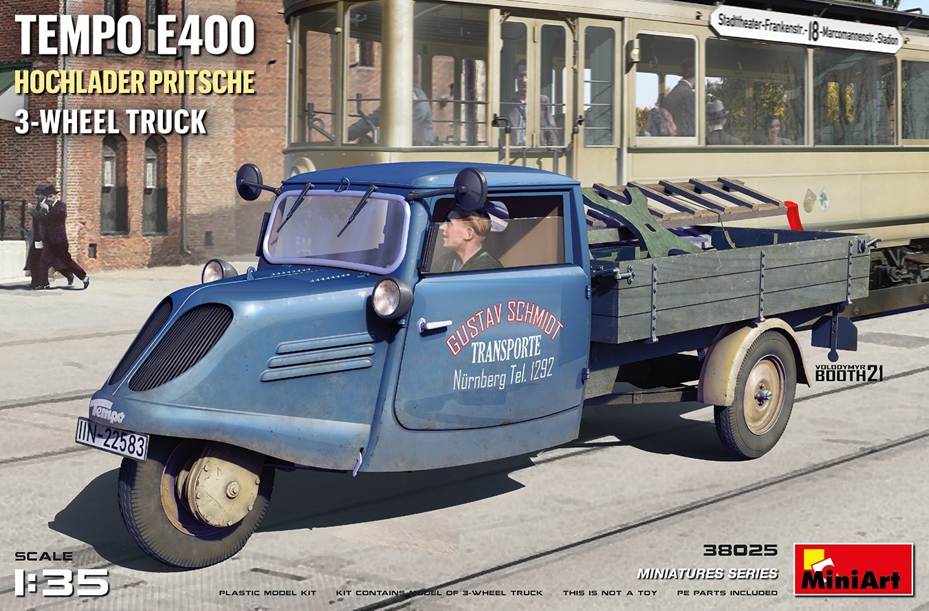 MiniArt Tempo E400 Hochlader Pritsche 3-Wheel Truck