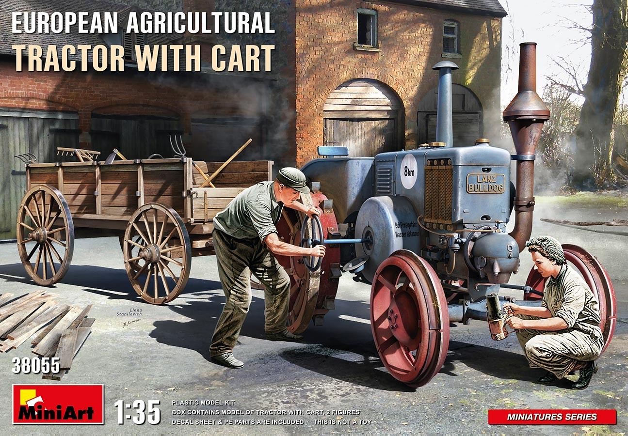 MiniArt European Agricultural Tractor With Cart
