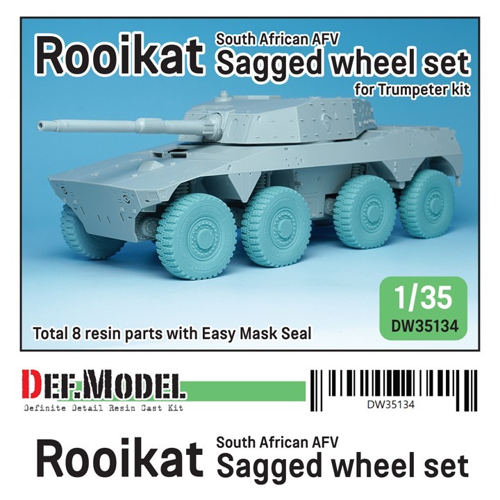 South African AFV Rooikat Sagged Wheel Set (DW35134)