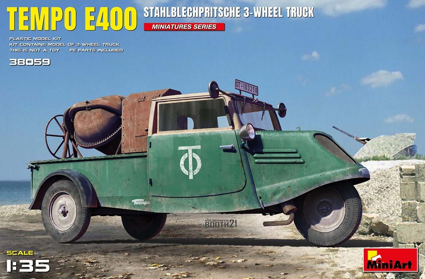 MiniArt 38059 TEMPO E400 Stahlblechpritsche 3-Wheel Truck