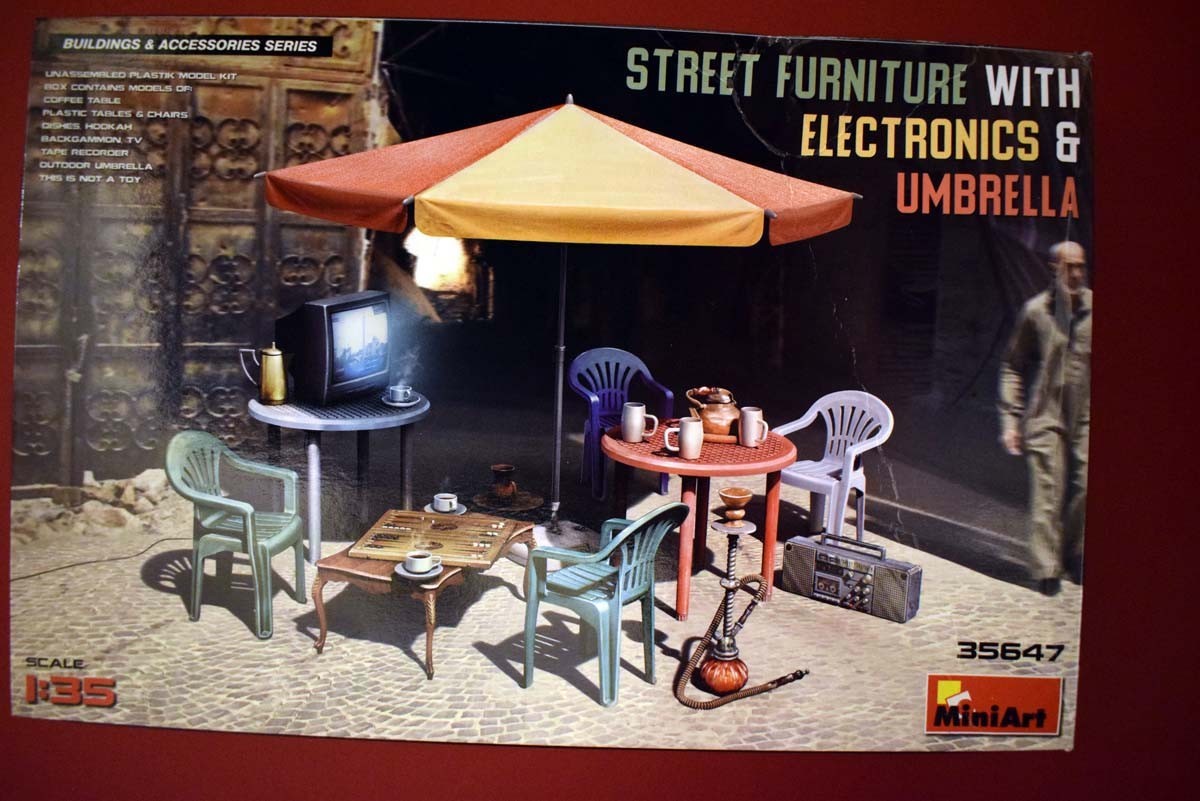 Street Furniture with Electronics and Umbrella