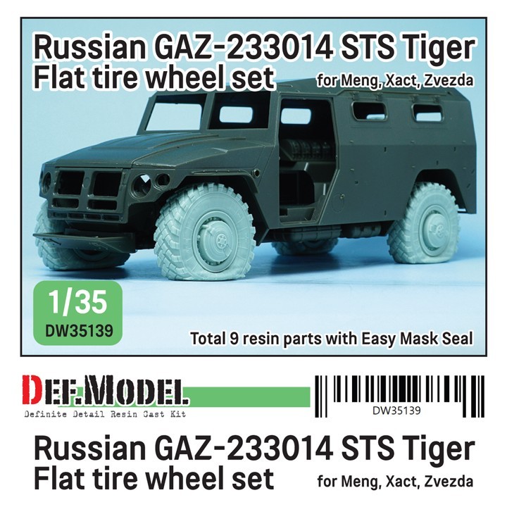 GAZ-233014 STS Tiger Flat Tire Wheel Set from DEF Model