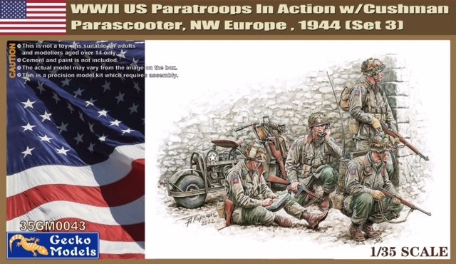 Gecko  WWII US Paratroops w-Cushman Parascooter