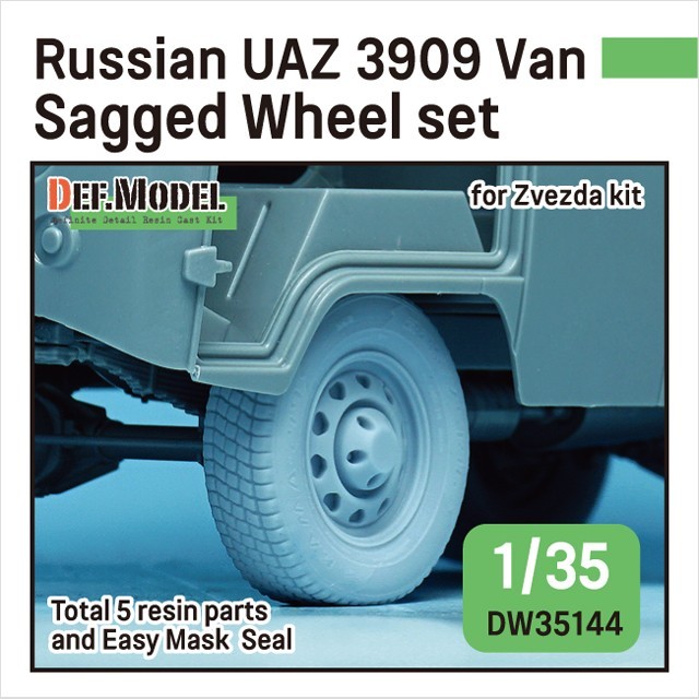 Russian UAZ-3909 Van Sagged Wheel Set (DW35144)
