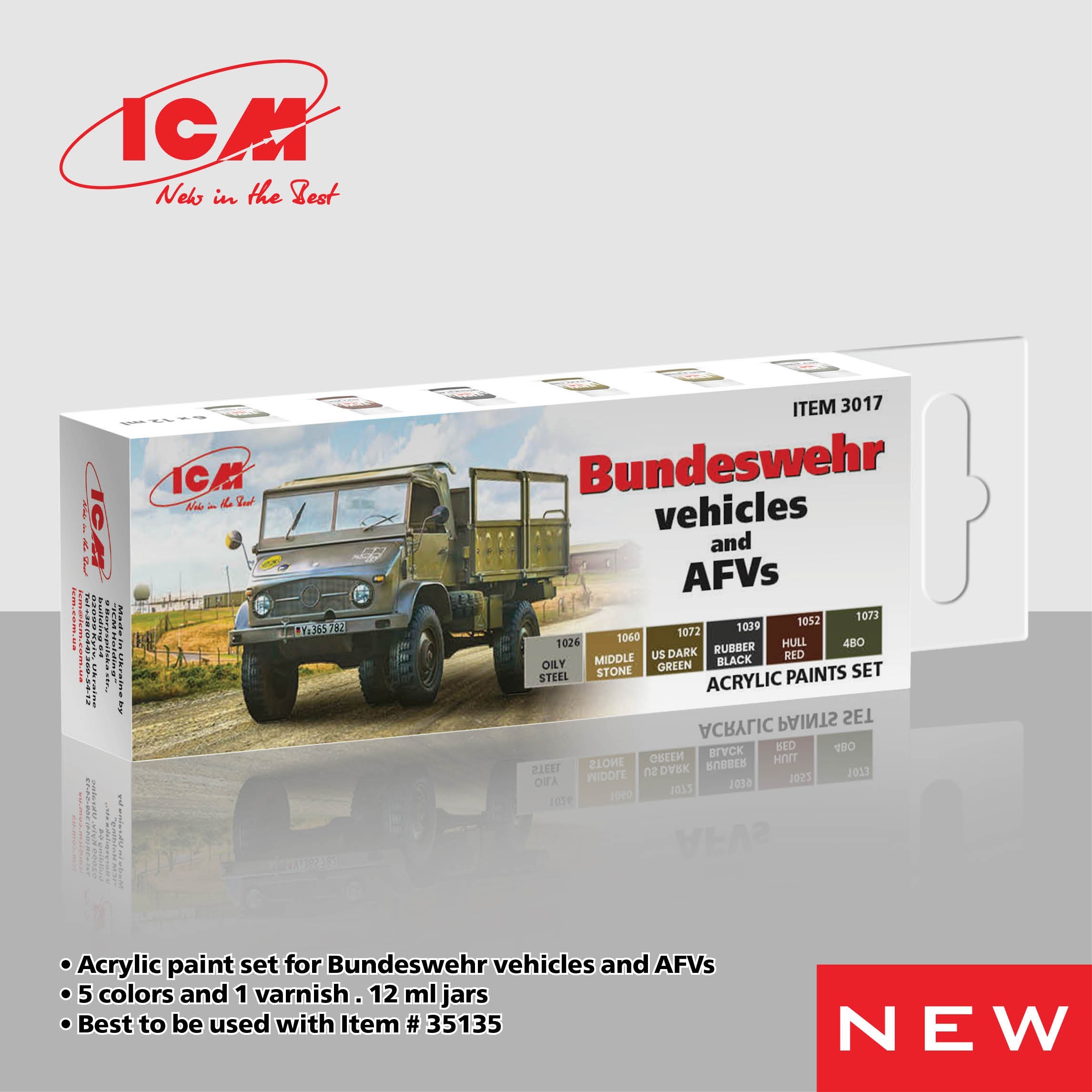 ICM Acrylic paint set for Bundeswehr vehicles and AFVs