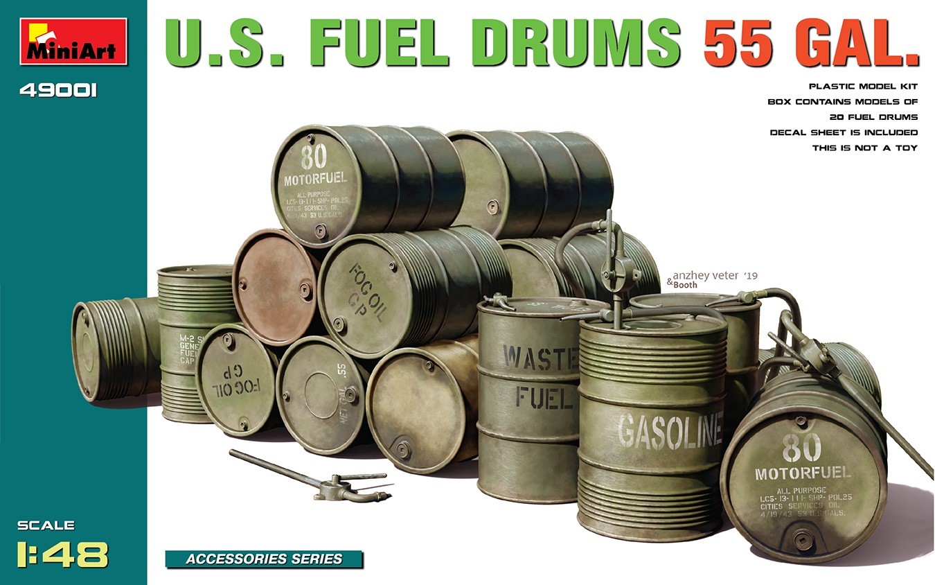 MiniArt U.S. Fuel Drums 55 Gal.