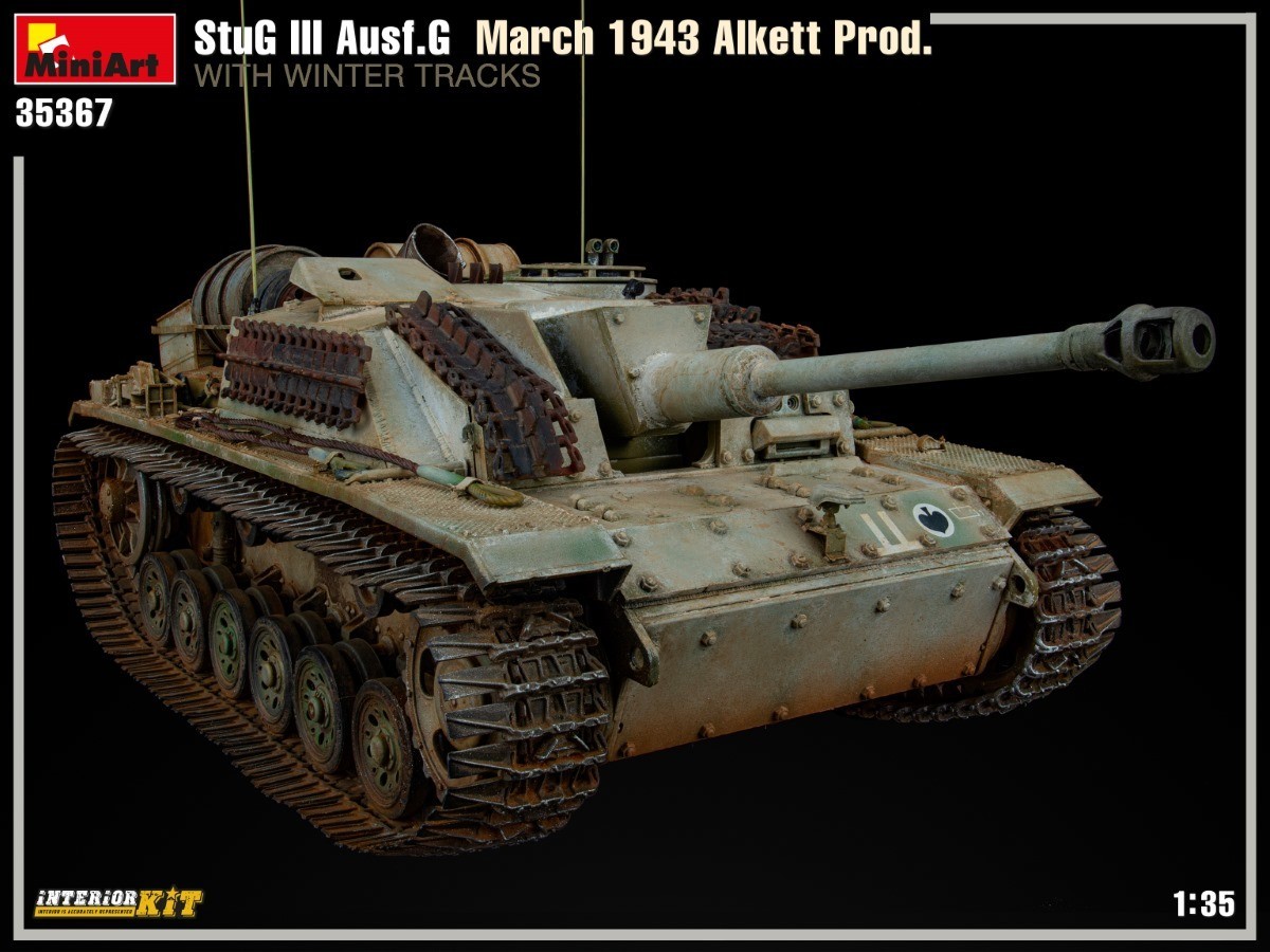 MiniArt New Photos of StuG III Ausf. G March 1943 Alkett Prod. WITH WINTER TRACKS. INTERIOR KIT