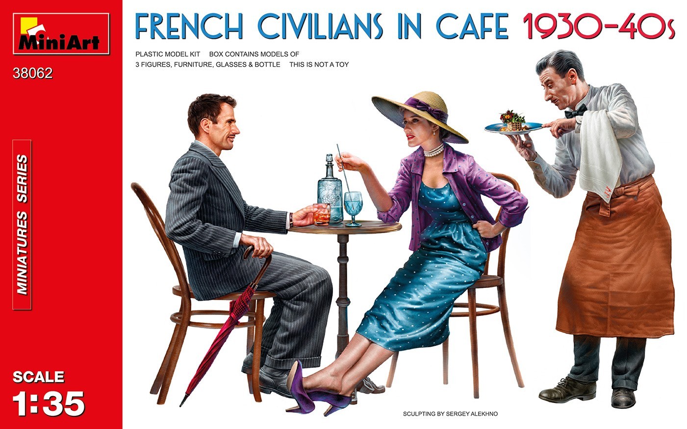 MiniArt French Civilians In Cafe 1930-40s