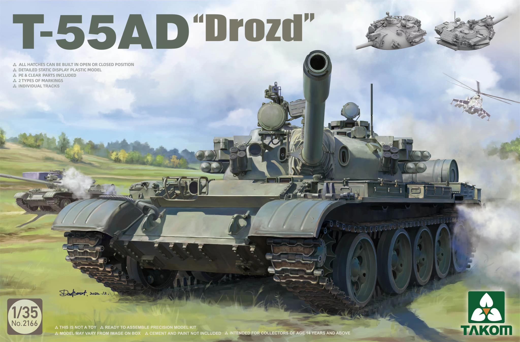 T-55AD Drozd & Pz.III w Winterketten Boxarts from Takom
