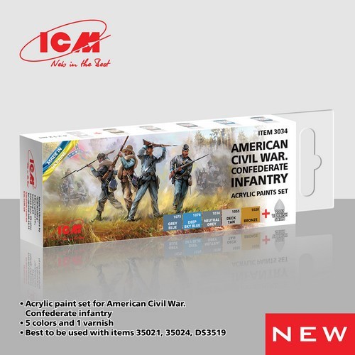SOON ON SALE! American civil war. Confederate infantry acrylic paints set