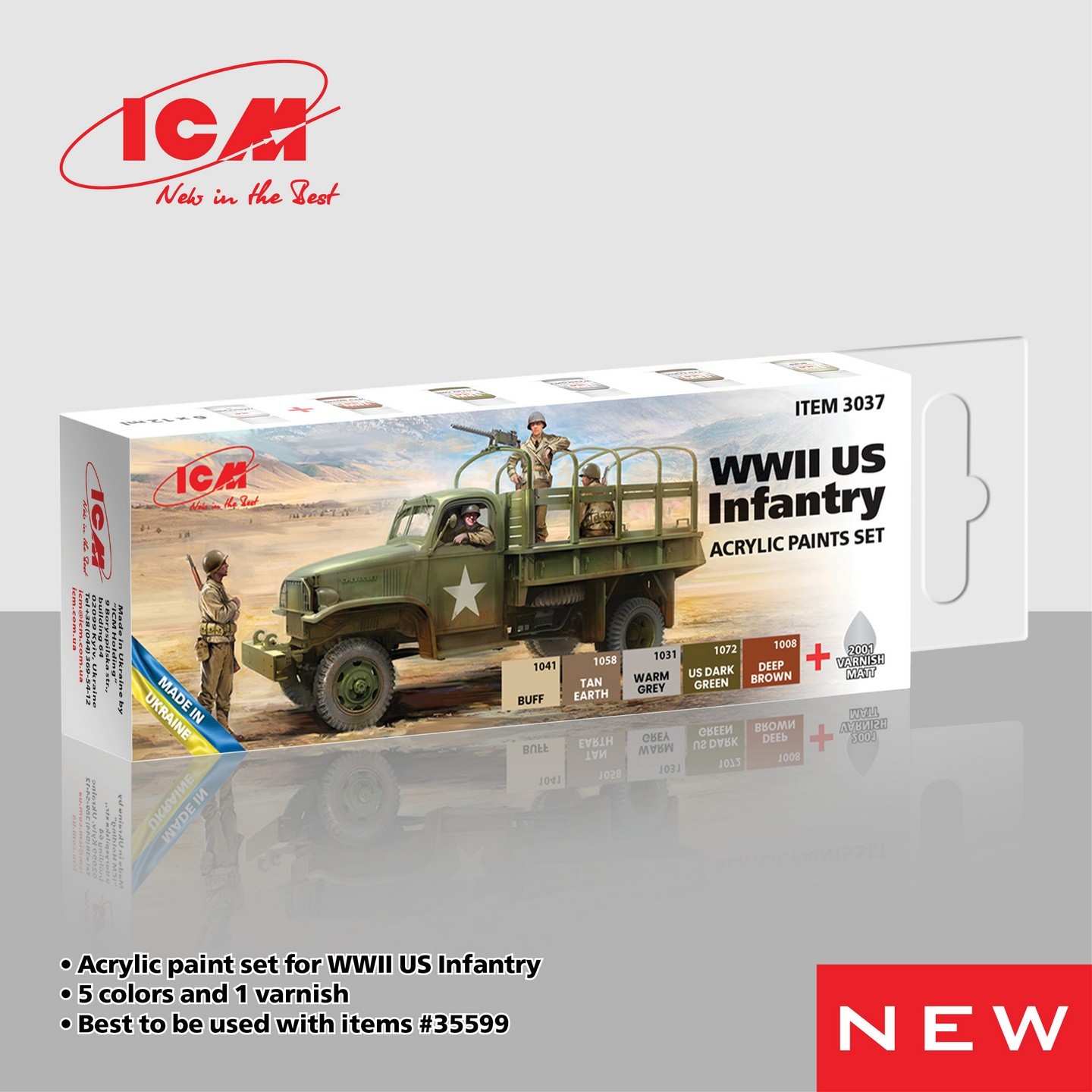 SOON ON SALE! WWII US Infantry Acrylic Paint Set