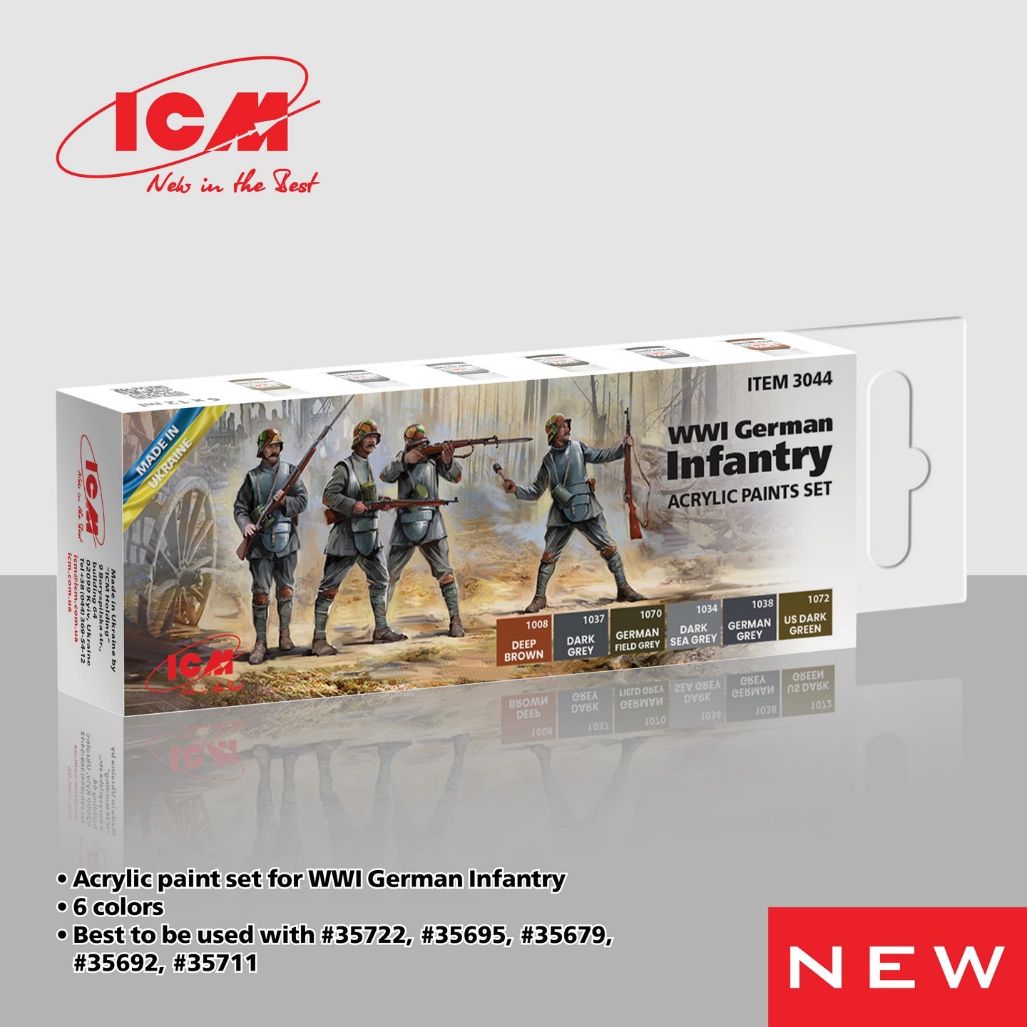Acrylic paint set for WWI German infantry