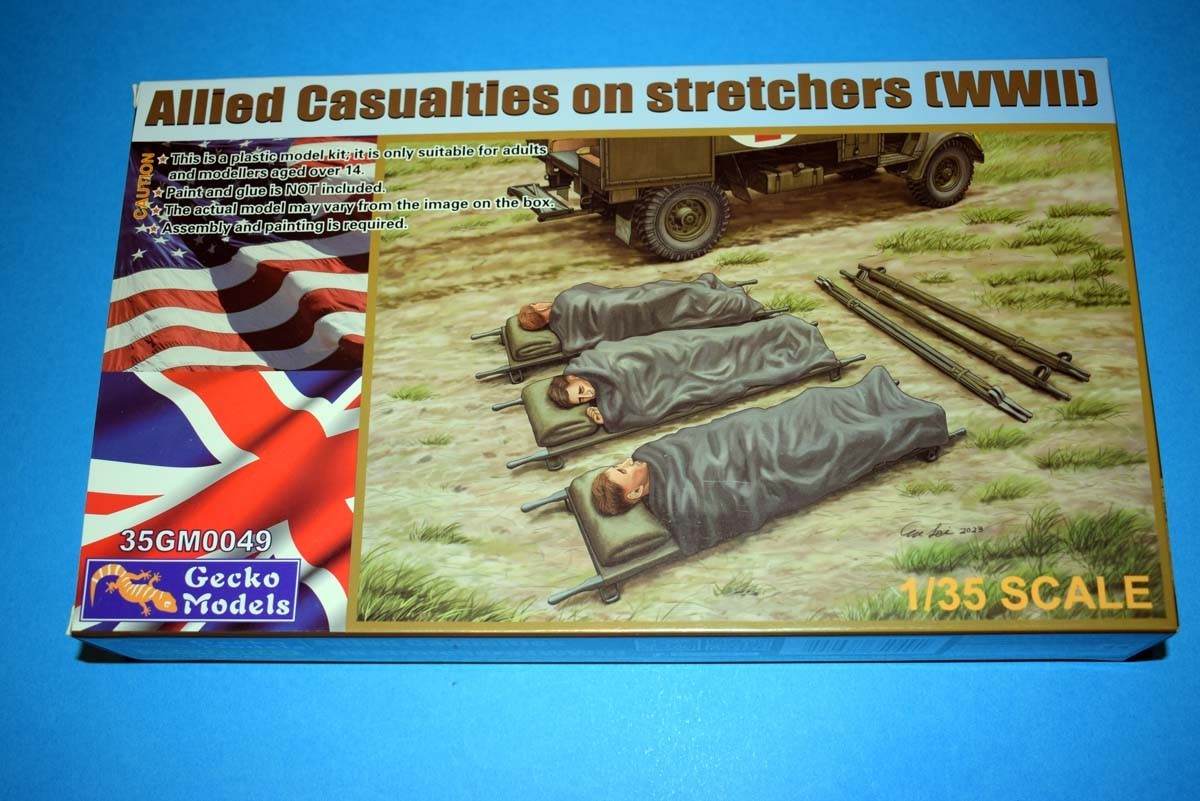 Allied Casualties on Stretchers World War 2