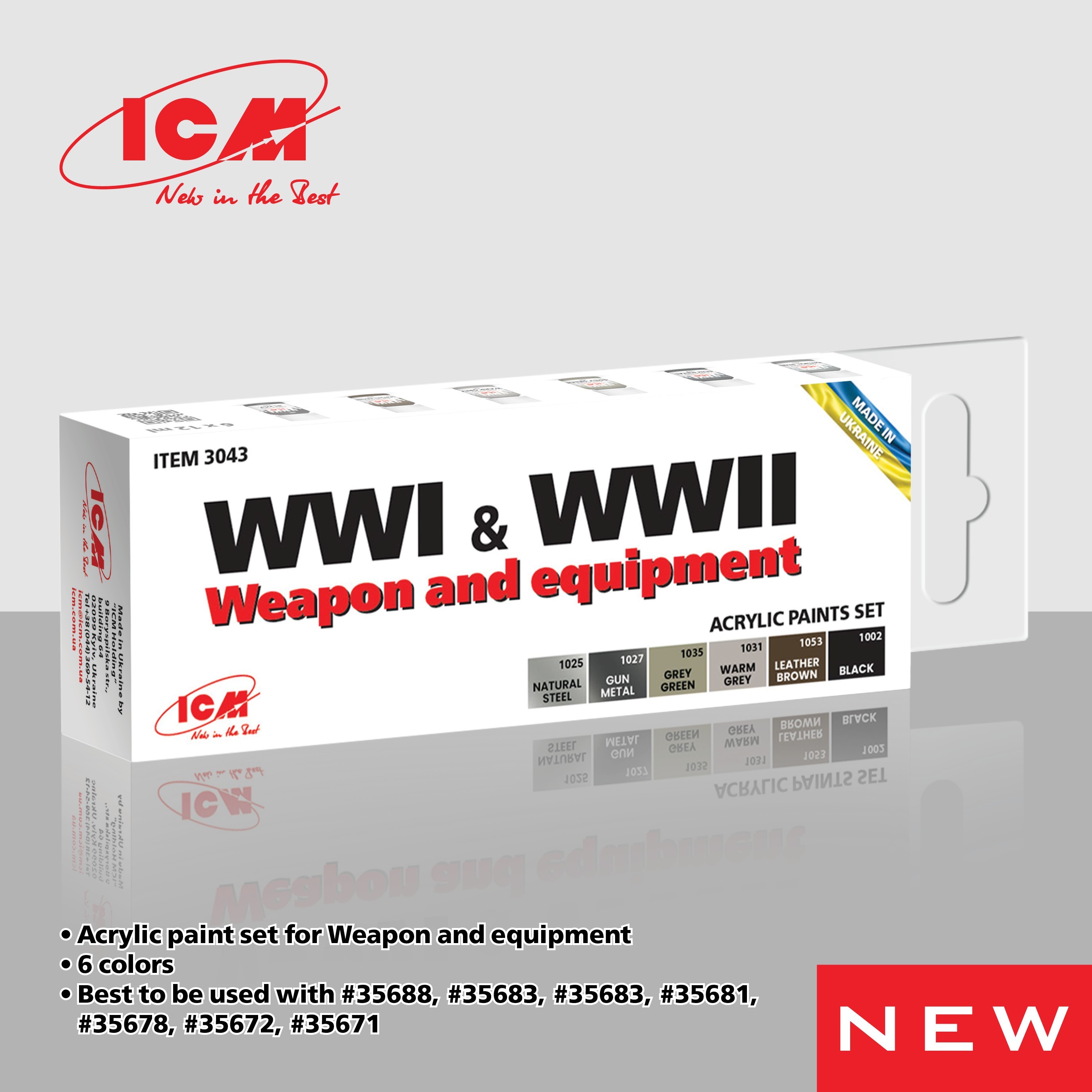 SOON ON SALE! Acrylic paint set for WWI & WWII Weapon and equipment
