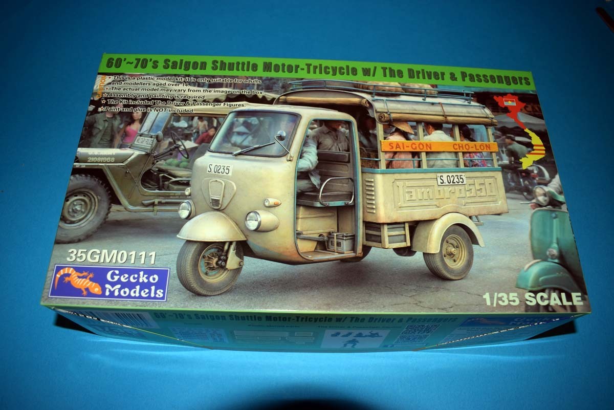60’s – 70’s Saigon Shuttle Motor Tricycle with Driver and Passengers