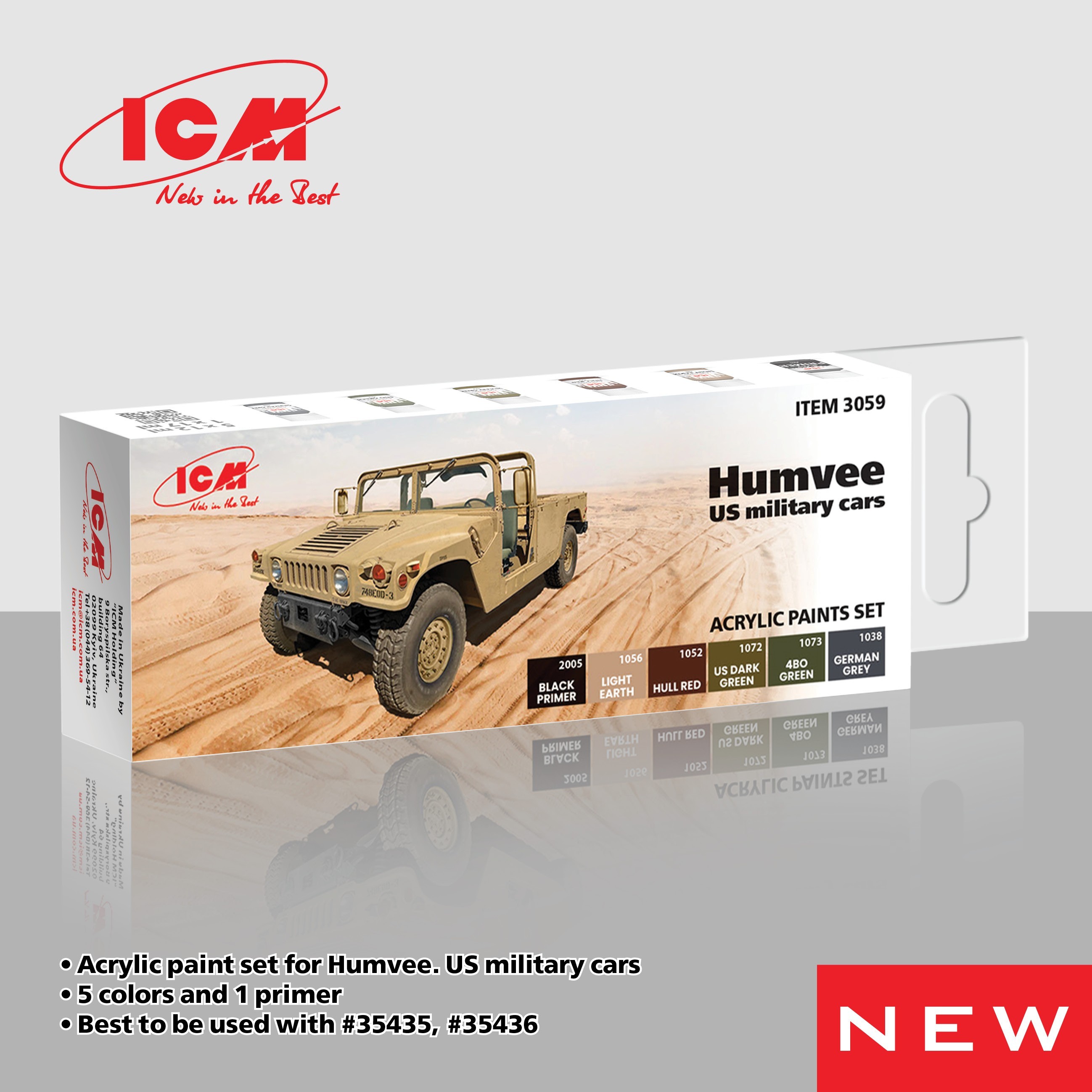 SOON ON SALE! Acrylic paints set for Humvee Us military cars