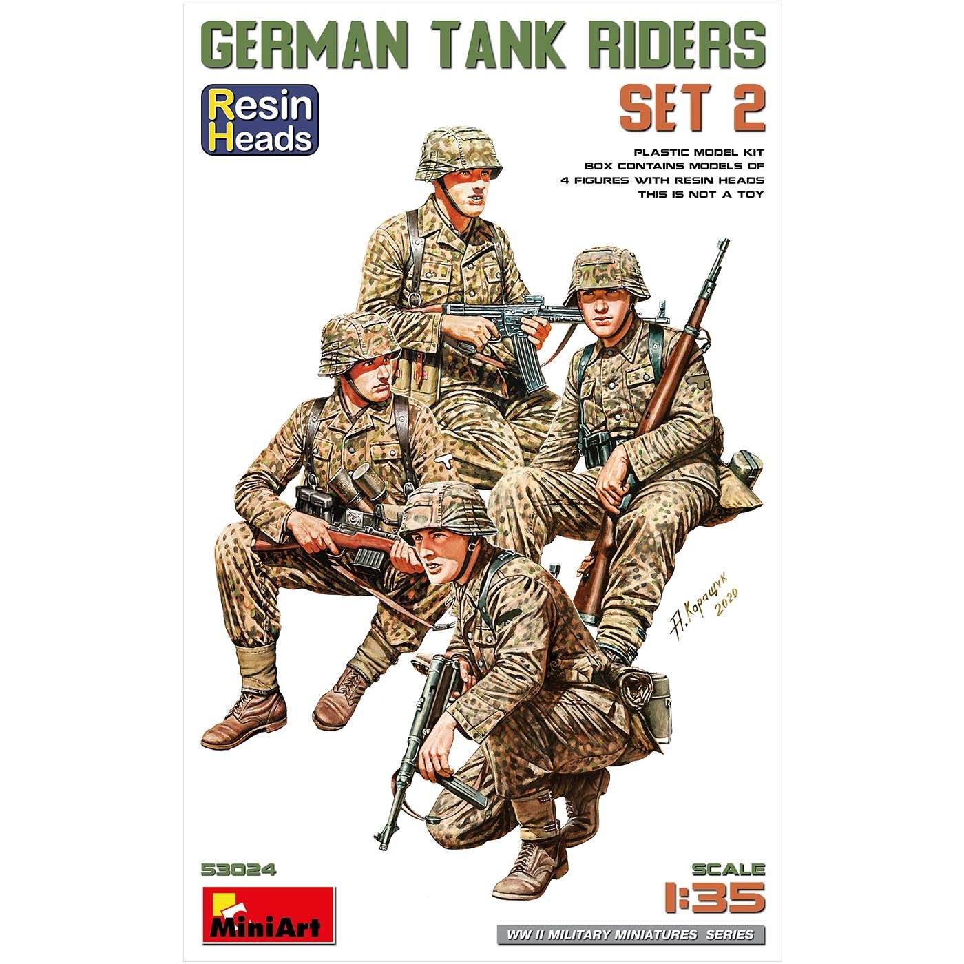 MiniArt 53024 German Tank Riders Set 2. Resin Heads