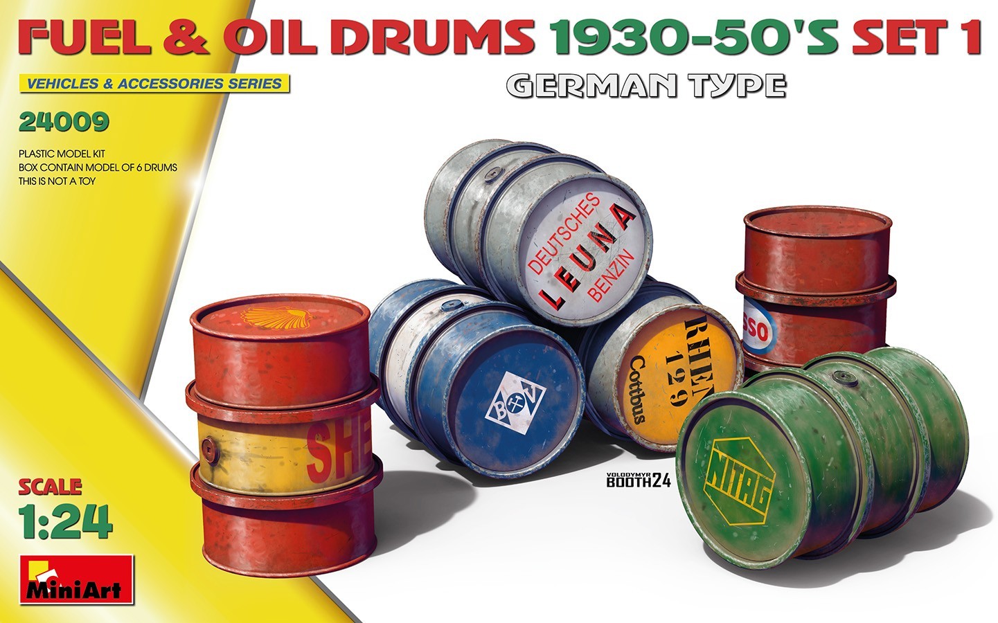 MiniArt 24009 Fuel & Oil Drums 1930-50’s Set 1. German Type