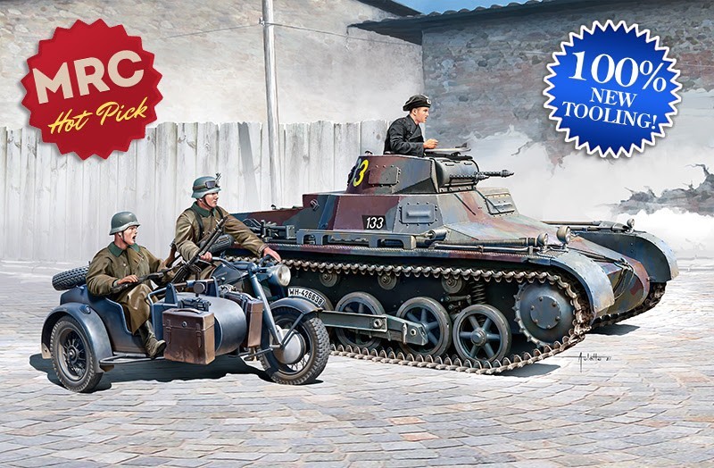 Academy German Panzer I Ausf. B & Motorcycle