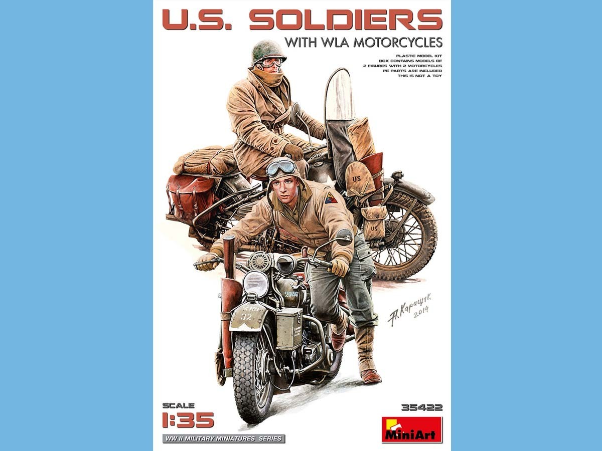 U.S. Soldiers with WLA Motorcycles