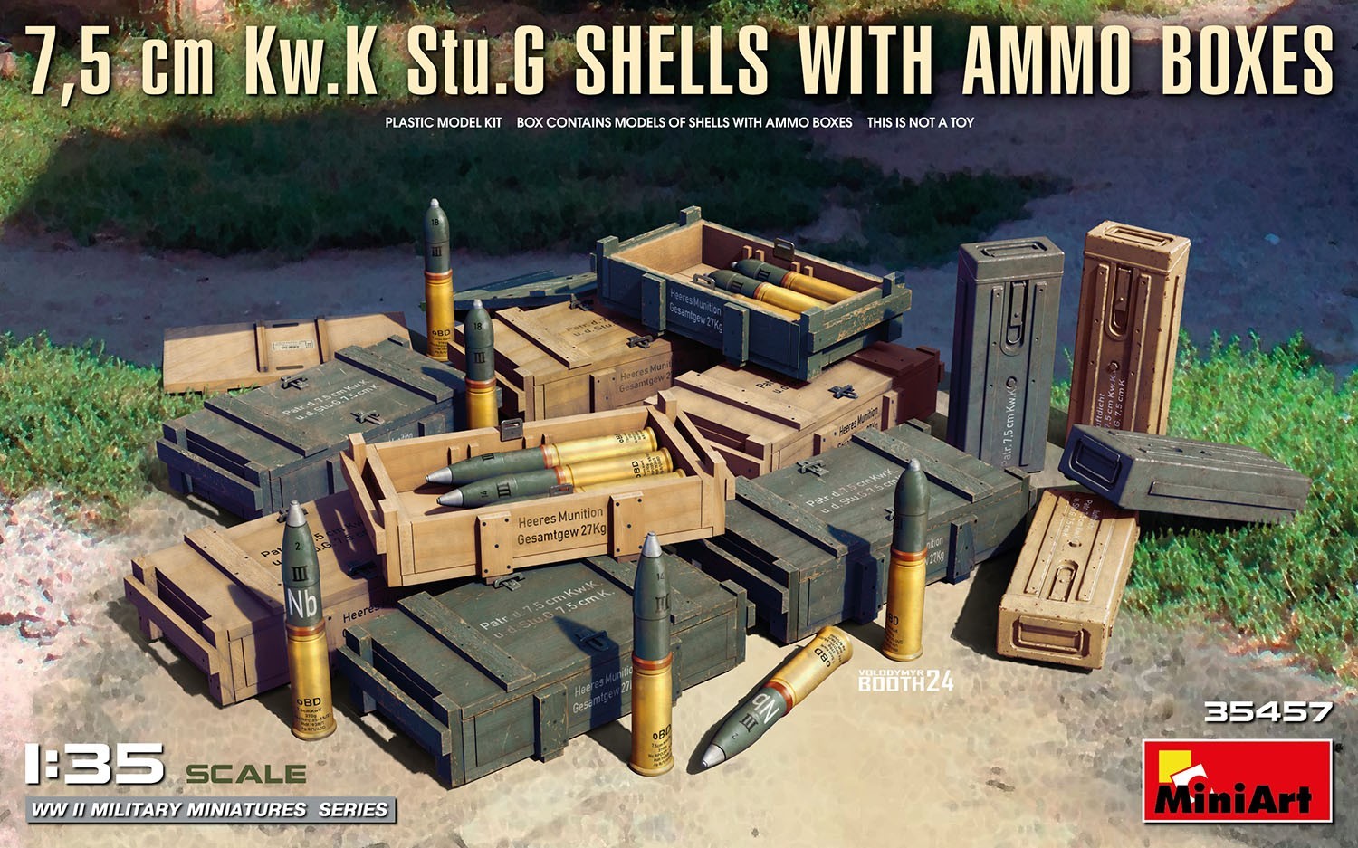 MiniArt 35457 7,5 cm Kw.K Stu.G Shells with Ammo Boxes