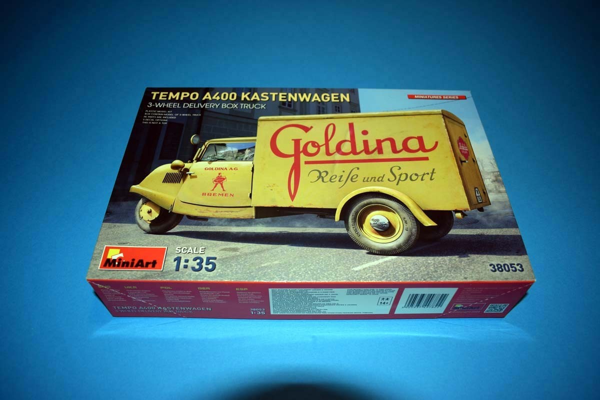 38053  Tempo A400 Kastenwagen 3 Wheeled Delivery Box Truck
