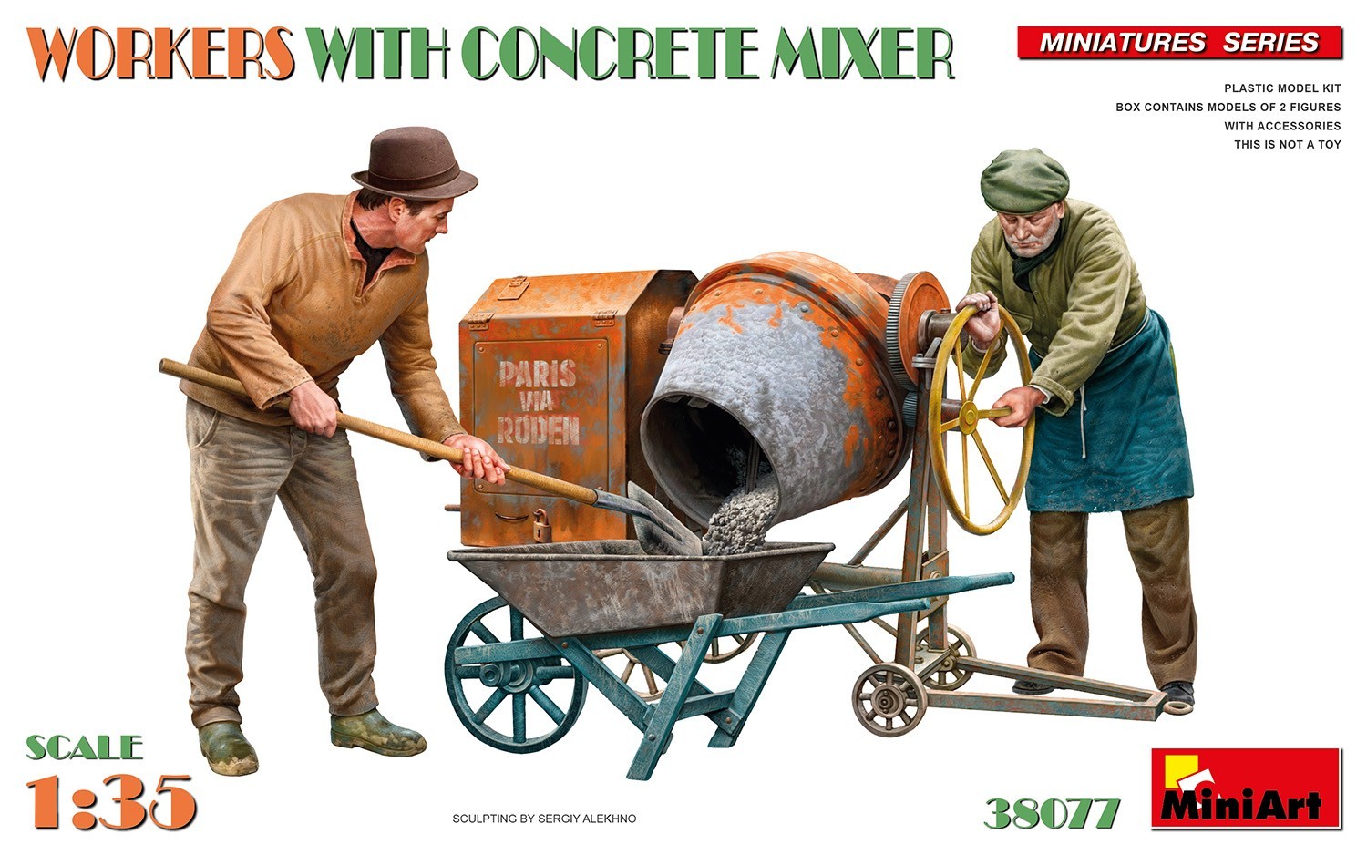 MiniArt 38077 Workers With Concrete Mixer