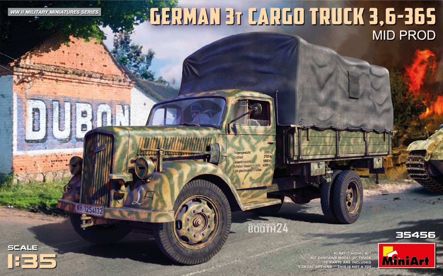 MiniArt 35456 German 3t Cargo Truck 3,6-36s Mid Prod