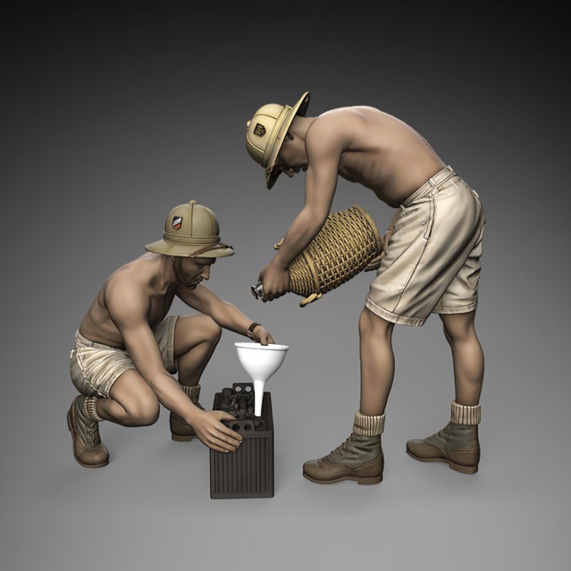 German DAK Soldiers Maintenance