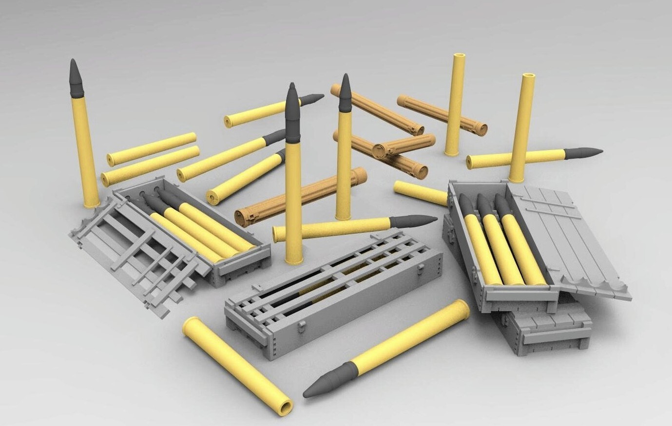 Gecko: 1/16 German 7.5cm PaK40 Ammo Boxes with Shells